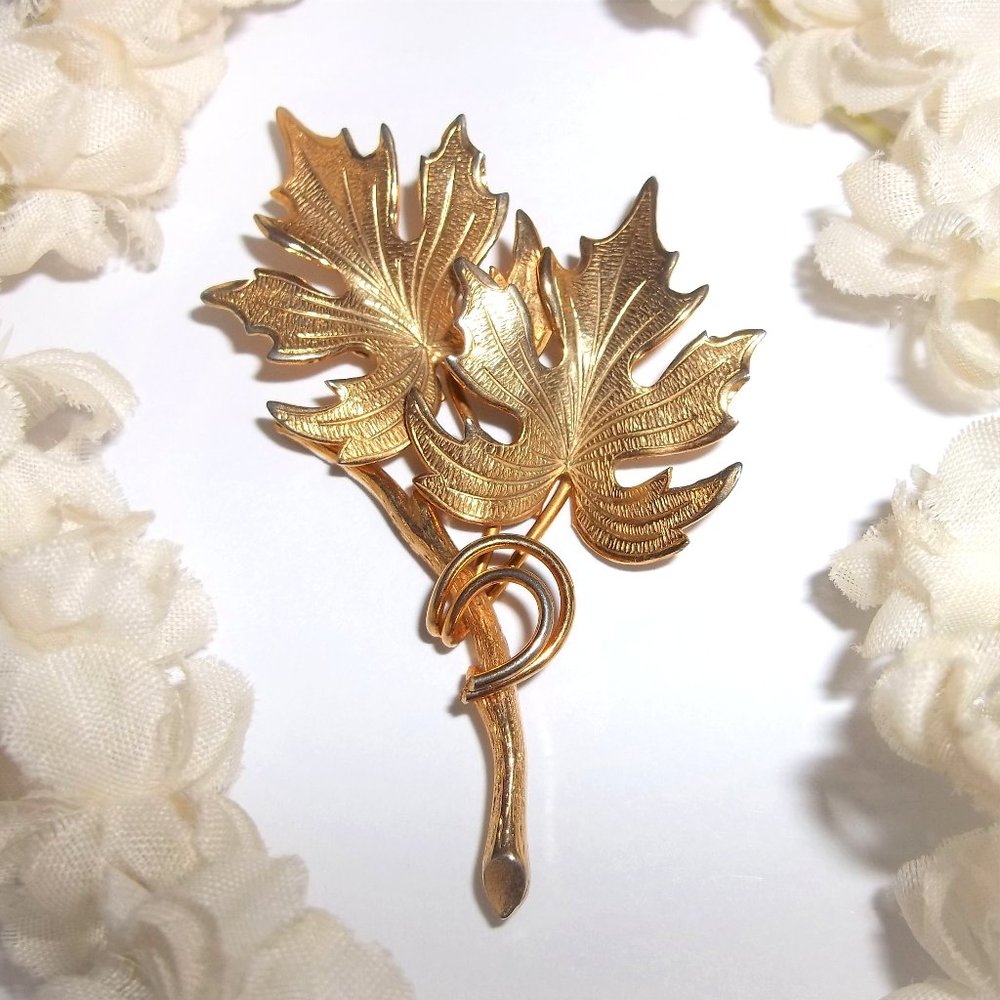 VINTAGE Brooch, Brooch, Gold Leaf Brooch, Brooch, Vintage, Leaf Brooch, 7745